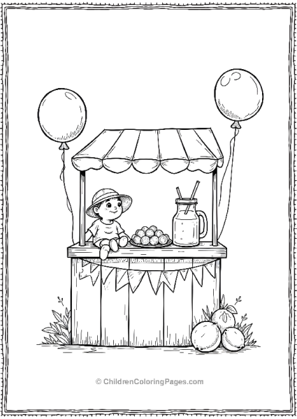 Lemonade Stall Decorated With Balloons Free PDF Printable