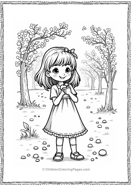 Little Girl Smelling Cherries Free PDF Printable