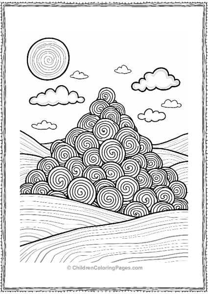 Lollipop Candy Mountain Landscape Free PDF Printable