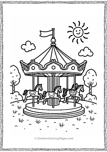 Lollipop Carousel In A Sunny Park Free PDF Printable