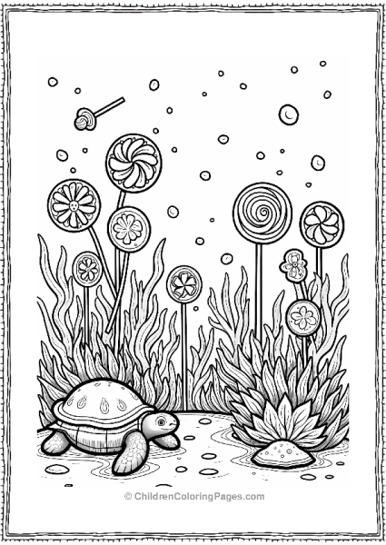 Lollipop Coral Reef With Turtle Free PDF Printable