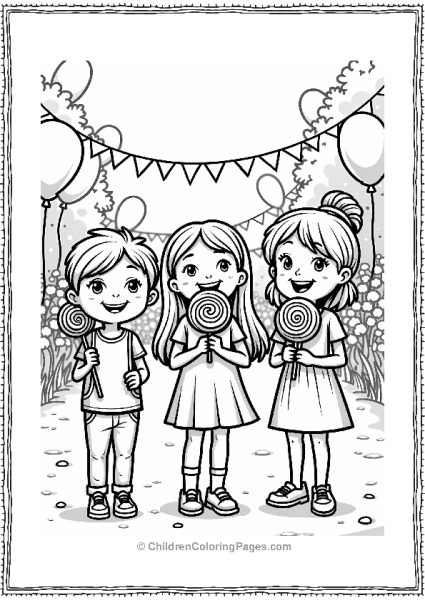 Lollipop Festival With Children Free PDF Printable