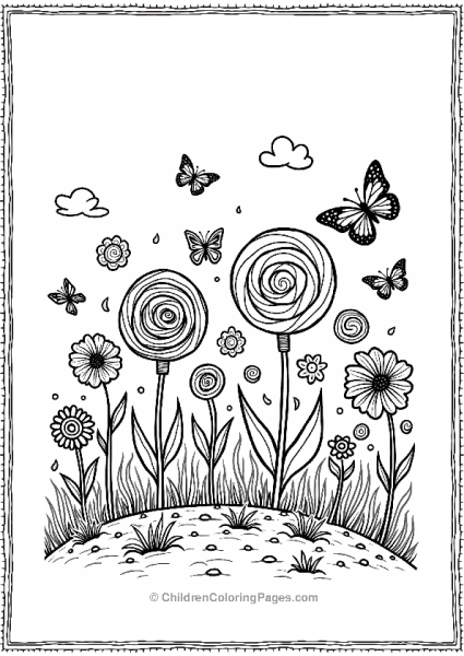 Lollipop Garden Fantasy Scene Free PDF Printable