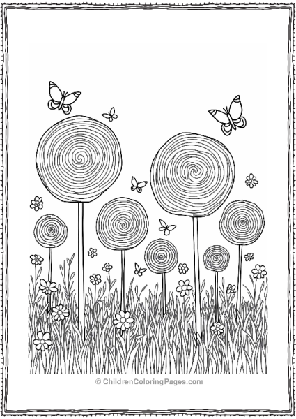 Lollipop Garden With Butterflies Free PDF Printable