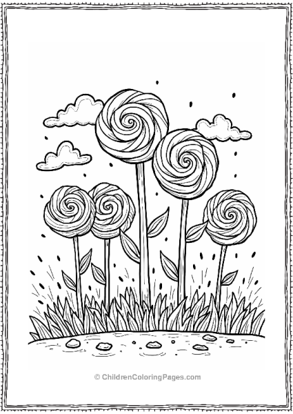 Lollipop Garden With Whimsical Designs Free PDF Printable