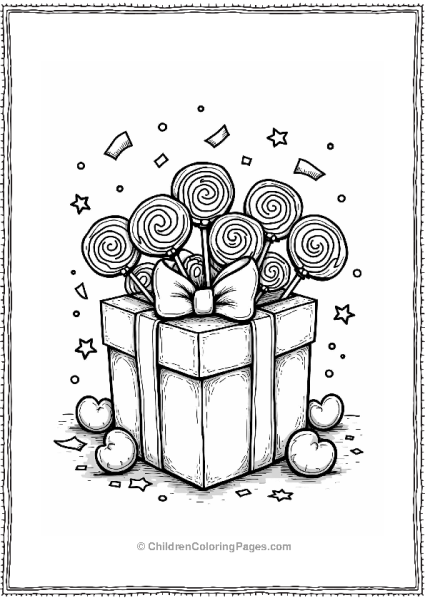 Lollipop Gift Box With Festive Decor Free PDF Printable