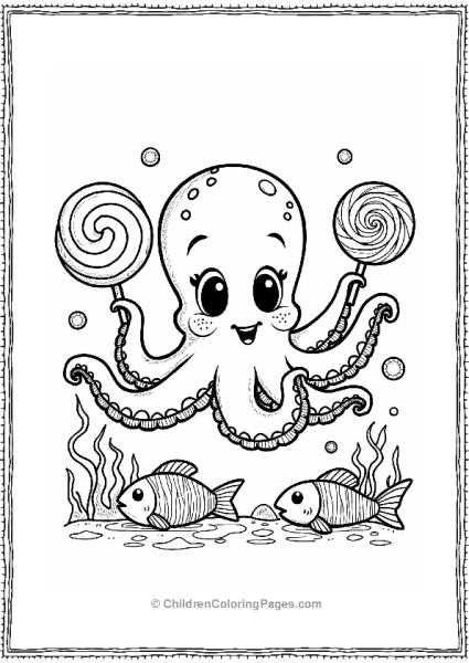 Lollipop Octopus With Candy Arms Free PDF Printable