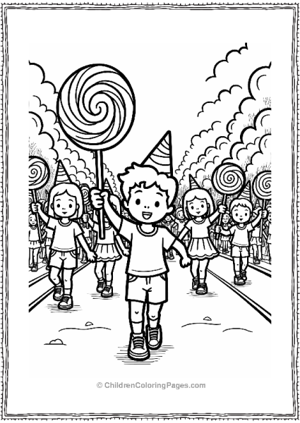 Lollipop Parade With Children Free PDF Printable