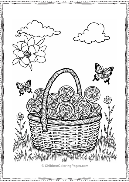 Lollipop Picnic Basket In A Sunny Park Free PDF Printable