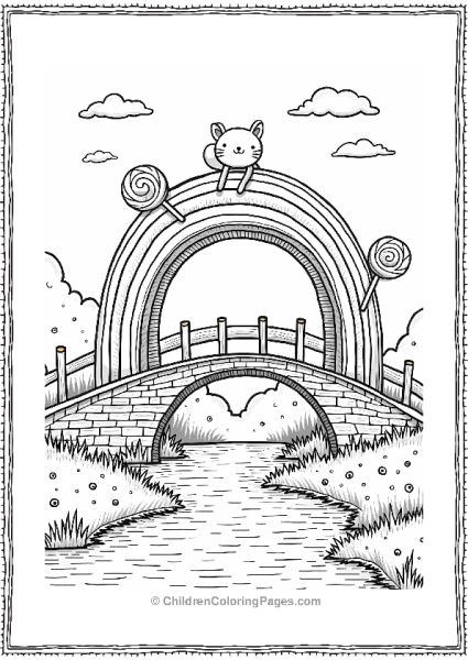 Lollipop Rainbow Bridge With Cute Animals Free PDF Printable