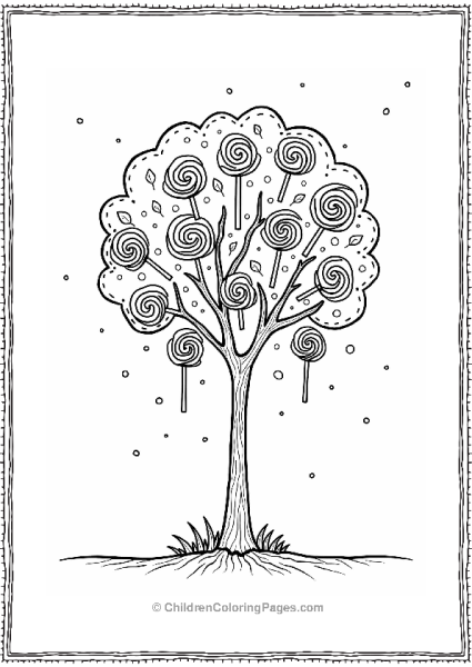 Lollipop Tree With Whimsical Background Free PDF Printable