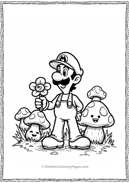 Luigi In A Mushroom Garden Free PDF Printable