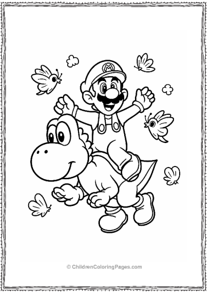 Luigi Riding A Yoshi Free PDF Printable