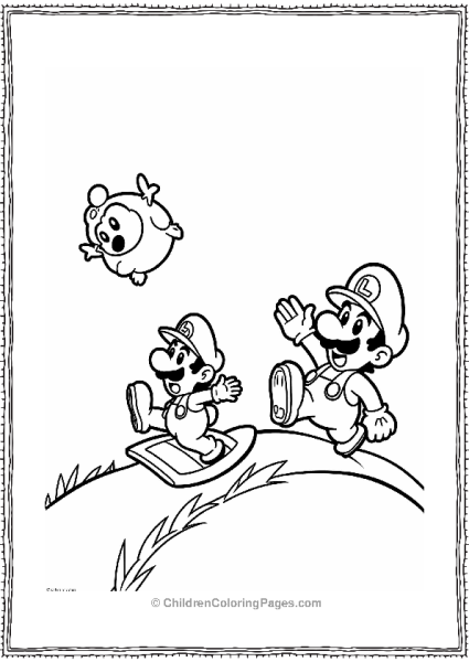 Luigi Sliding Down A Hill Free PDF Printable