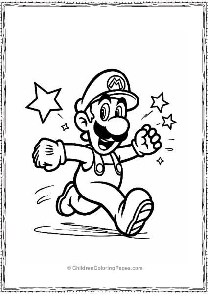 Luigi With A Super Star Free PDF Printable