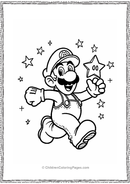 Luigi With Super Star And Mario Free PDF Printable