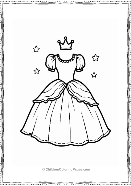 Magical Princess Dress With Stars Free PDF Printable