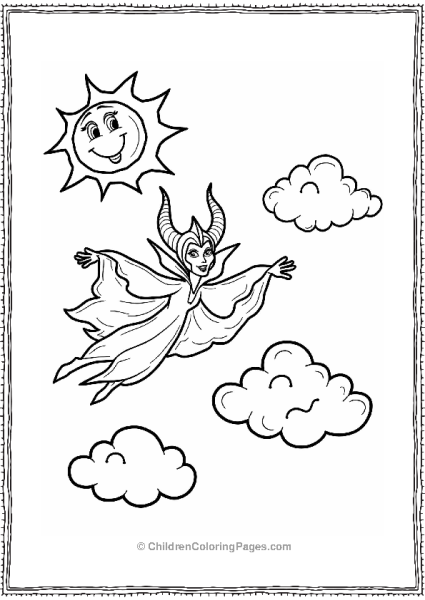 Maleficent Among Whimsical Clouds Free PDF Printable