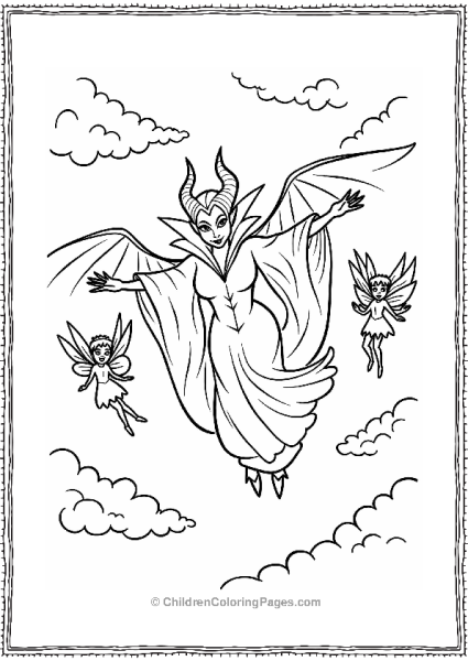 Maleficent And The Fairies Flying Free PDF Printable