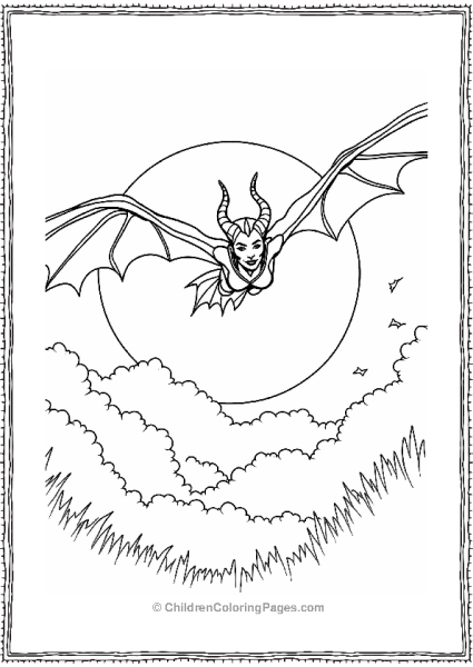 Maleficent Flying At Sunset Free PDF Printable