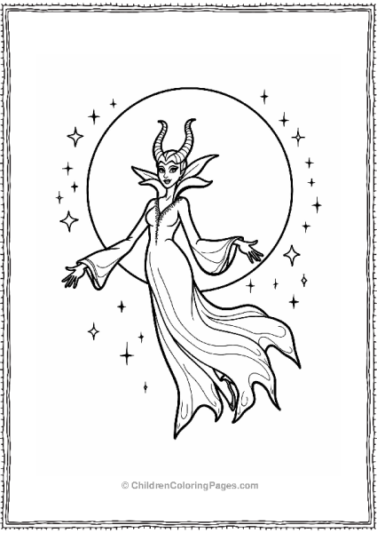 Maleficent Gliding Under The Full Moon Free PDF Printable