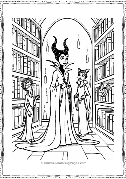 Maleficent In A Magical Library Free PDF Printable