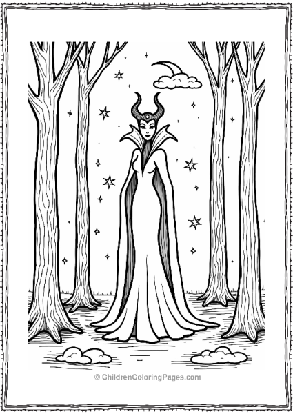 Maleficent In A Moonlit Forest Free PDF Printable