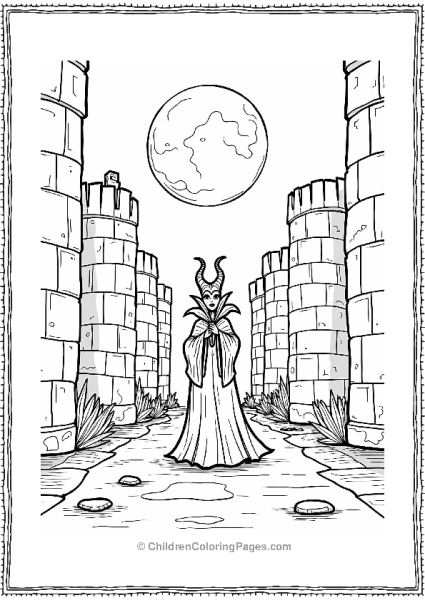 Maleficent In The Castle Courtyard Free PDF Printable