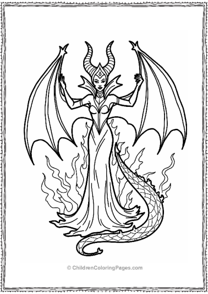 Maleficent Transforming Into A Dragon Free PDF Printable