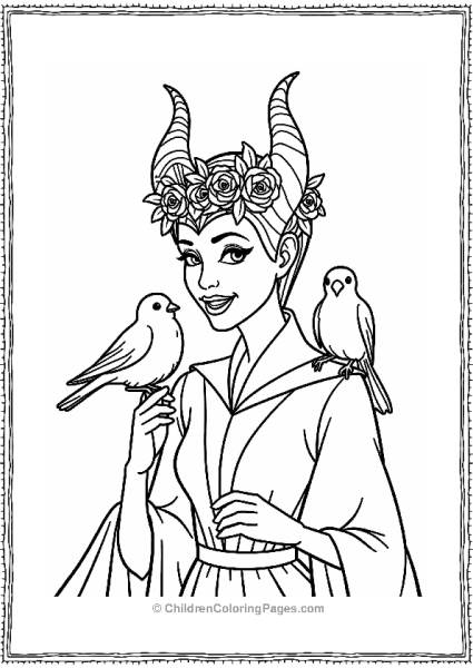 Maleficent With A Flower Crown Free PDF Printable