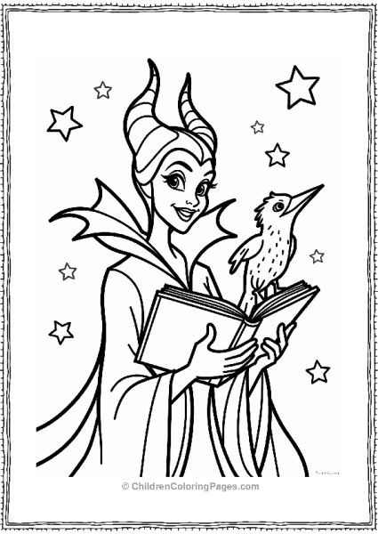 Maleficent With A Magical Book Free PDF Printable