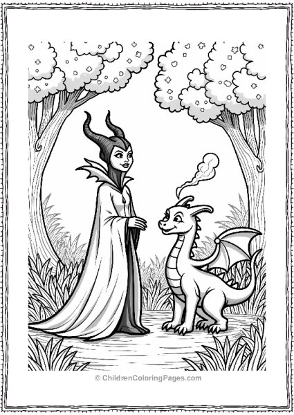 Maleficent With A Playful Dragon Free PDF Printable