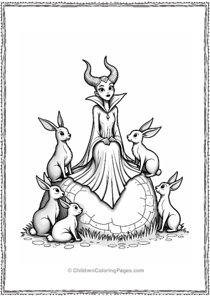 Maleficent With Forest Animals Free PDF Printable