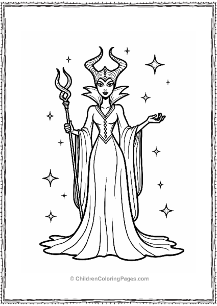 Maleficent With Her Magical Staff Free PDF Printable