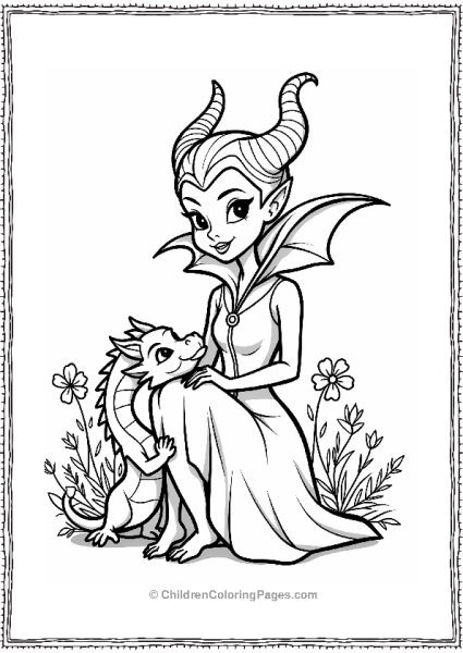 Maleficent With Her Playful Dragon Free PDF Printable