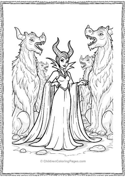 Maleficent With Stone Statues Free PDF Printable