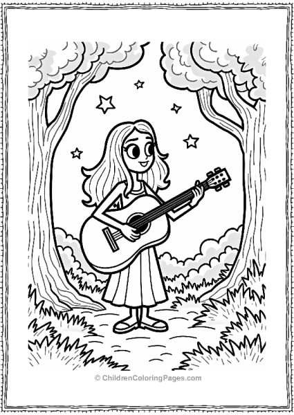 Marceline The Vampire Queen In A Magical Forest Free PDF Printable