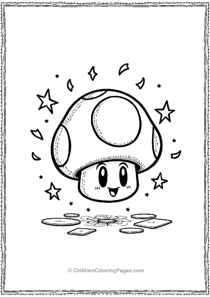 Mario 1 Up Mushroom Celebration Free PDF Printable