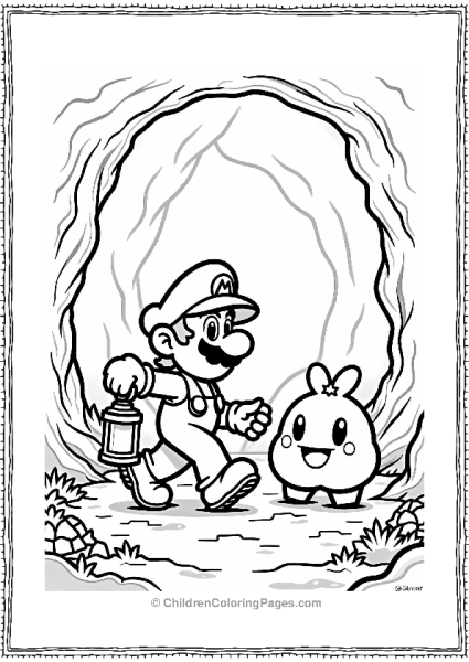 Mario And Cappy Exploring A Cave Free PDF Printable