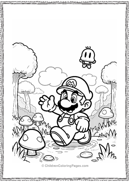 Mario And Cappy In A Whimsical Forest Free PDF Printable