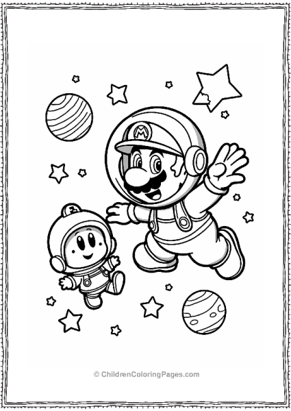 Mario And Cappy In Outer Space Free PDF Printable