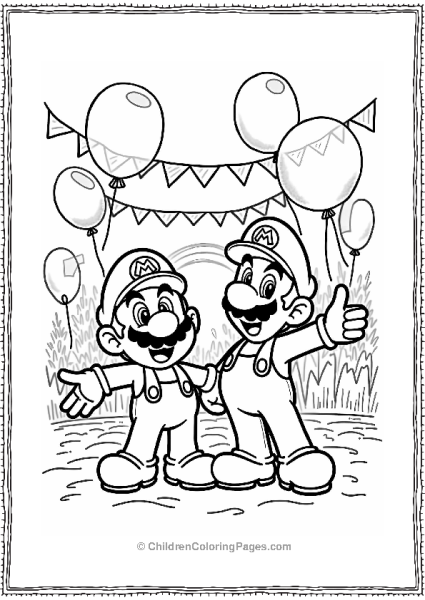 Mario And Luigi At The Festival Free PDF Printable