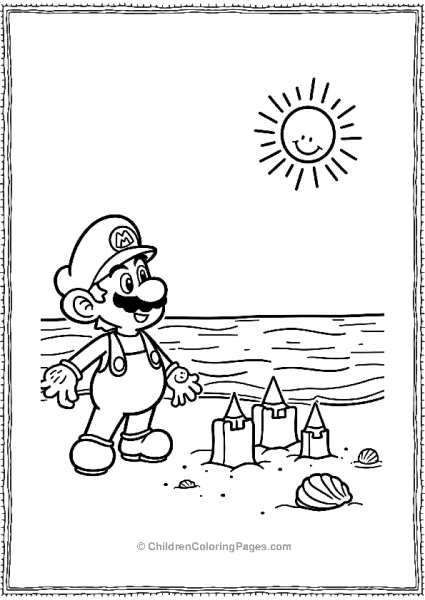 Mario At Sunshine Shores Free PDF Printable