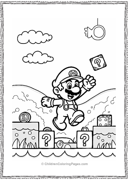 Mario In A Blocky Landscape Free PDF Printable