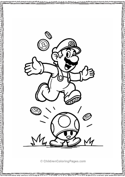 Mario Jumping On A Goomba Free PDF Printable