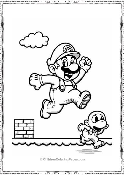 Mario Jumping Over A Goomba Free PDF Printable