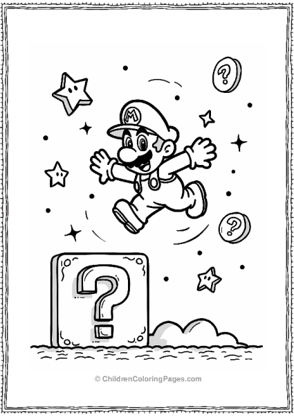 Mario Jumping To Hit A Question Block Free PDF Printable