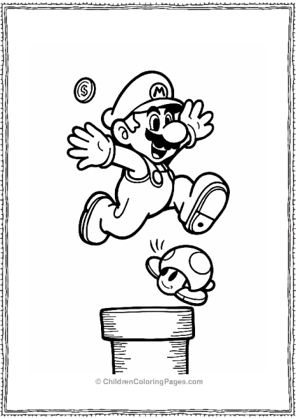 Mario Jumping To Stomp A Goomba Free PDF Printable