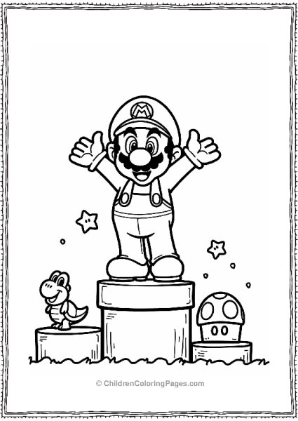 Mario On A Blocky Platform Free PDF Printable