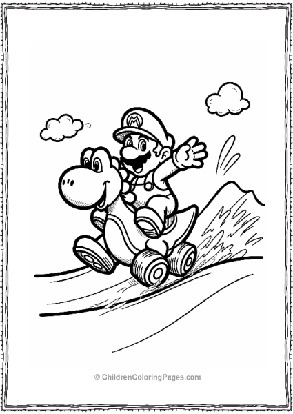 Mario Racing With Yoshi Free PDF Printable